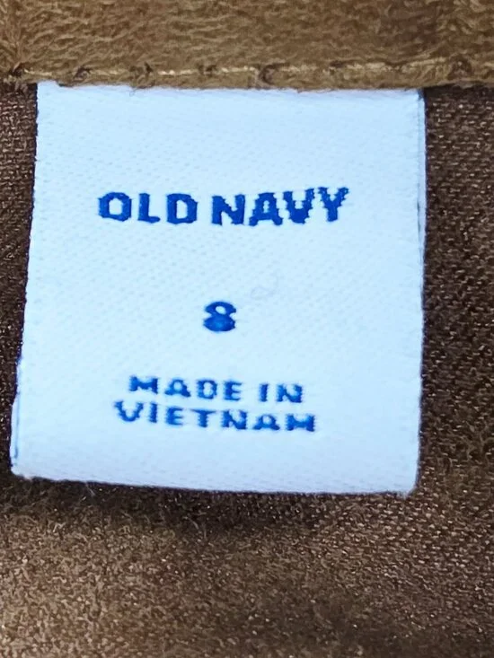 EUC WOMEN'S OLD NAVY SZ 8 TAN/SAND/CAMEL FAUX SUEDE POLYESTER A-LINE MINI SKIRT - Picture 7 of 10